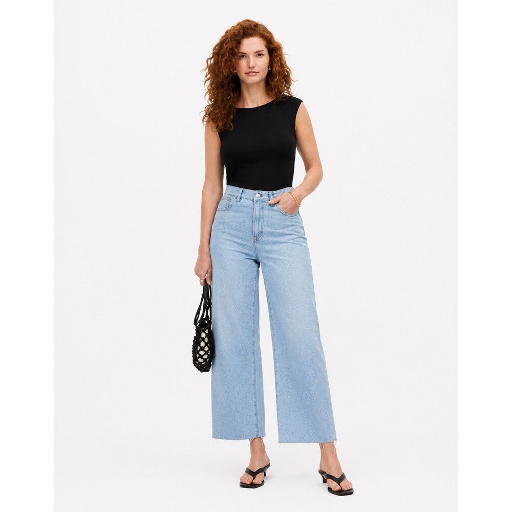 Madewell The Curvy Perfect Vintage Wide Leg Crop Jeans Coastal Minimalist